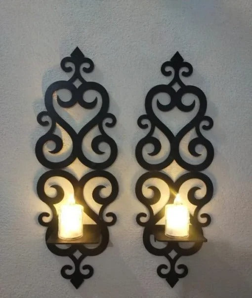 Beautiful 2-Piece wooden 3D Wall Hangings Sconce Set for Stylish Room (B2PW)